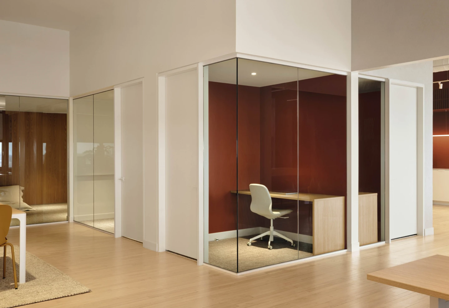 Intérieur de Zinnia, vue d'un cubicule