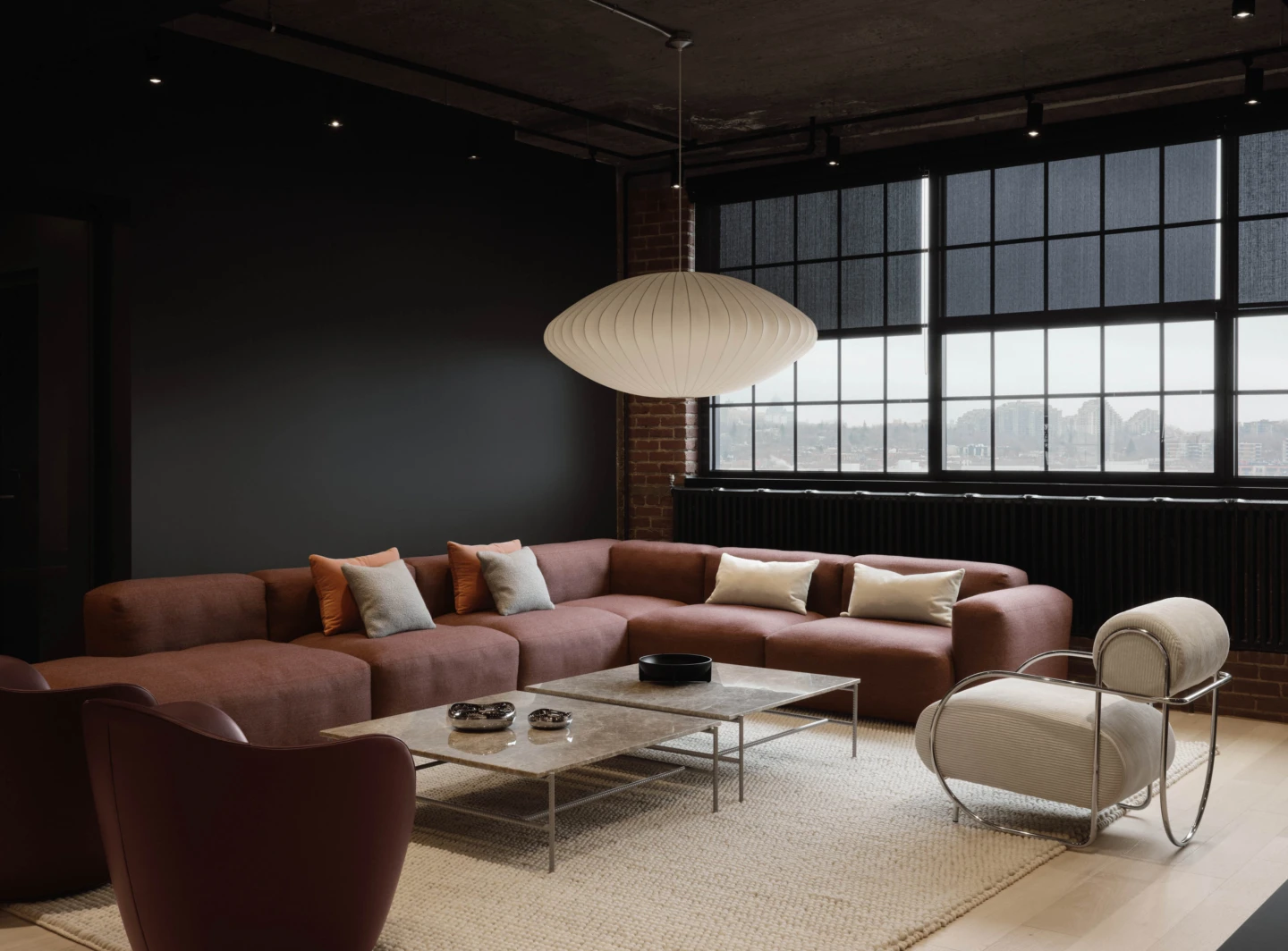 Un canapé dans la Salle d'exposition Möbel