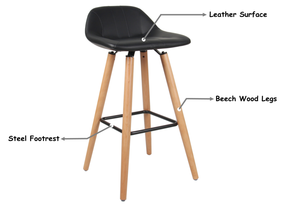 Wooden Legs Bar Stool Moustache® at InkJetSuperStore