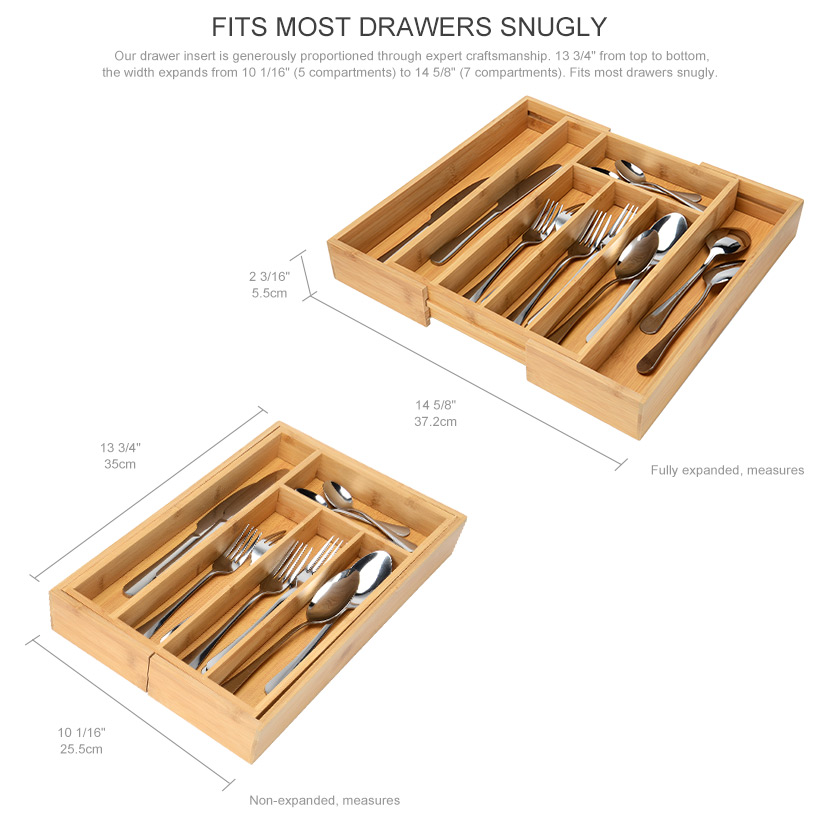 Food Kitchen Storage Equipment 5 Compartments Bamboo Wooden