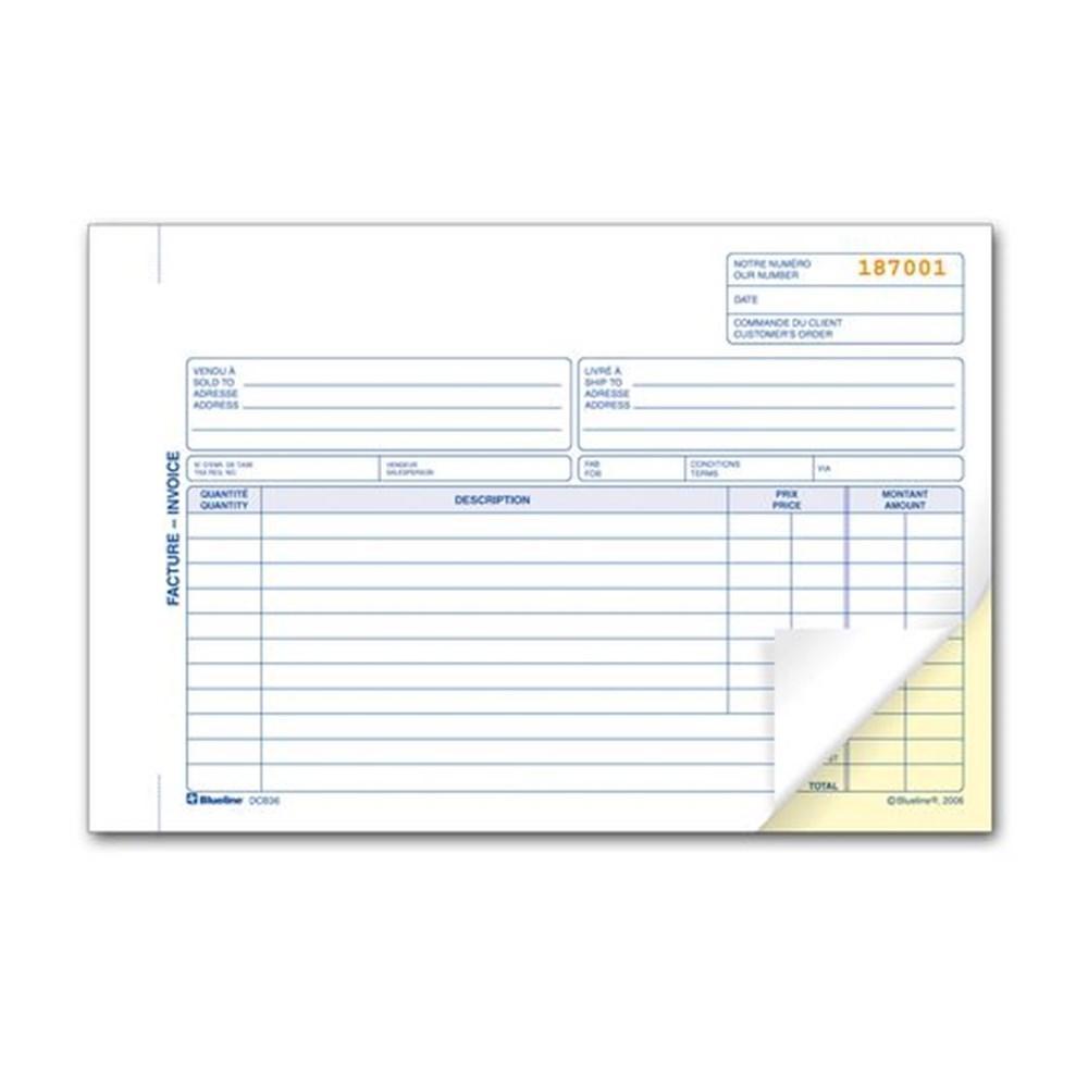 copy of a blank invoice