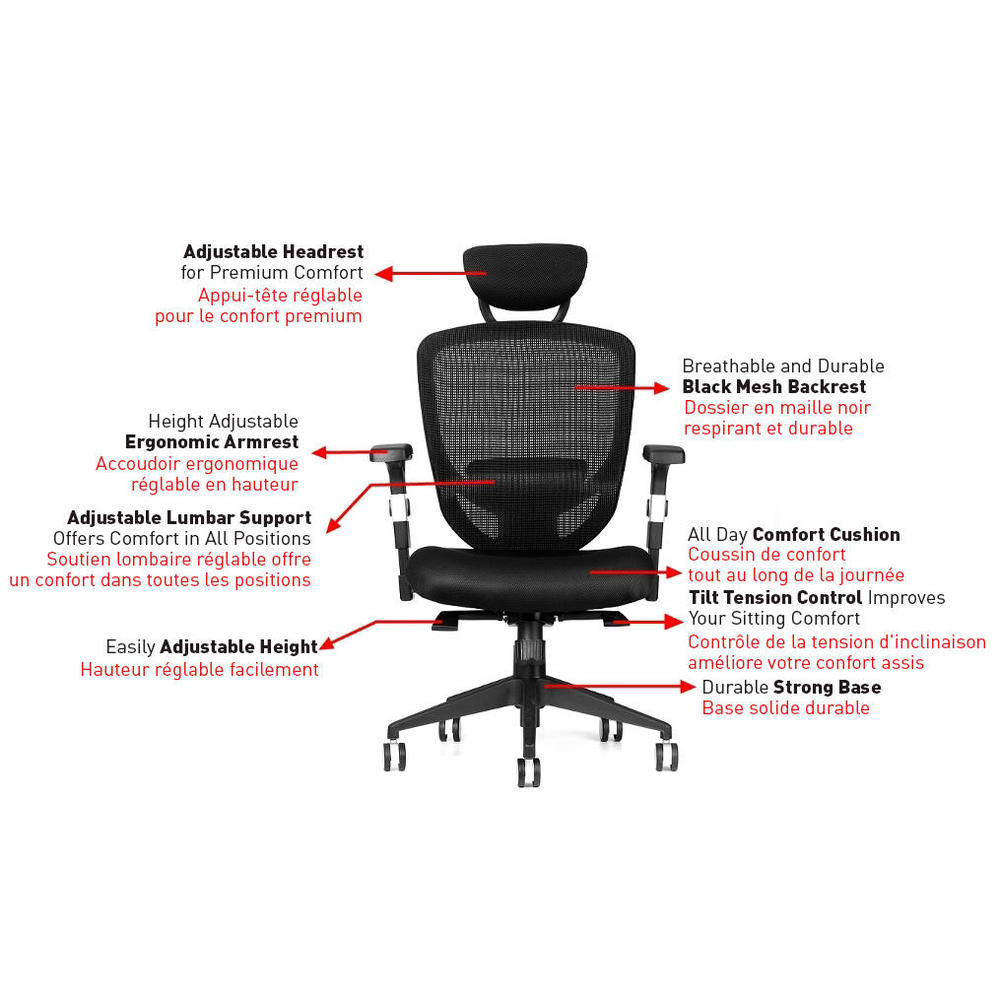 moustache ergonomic adjustable office mesh chair ergonomics chair