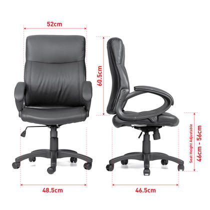 Mid Back Bonded-Leather Office Chair with Armrest