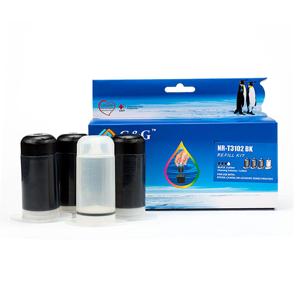 Universal Refill Kit NR-T3102BK Black Ink 3 x 30m- G&G™