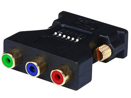 DVI-I Male to 3 RCA Component Adapter w/ DIP Switch for ATI Video Cards (Gold Plated) DVI-I Male to 3 RCA Component Adapter w/ DIP Switch for ATI Video Cards (Gold Plated)