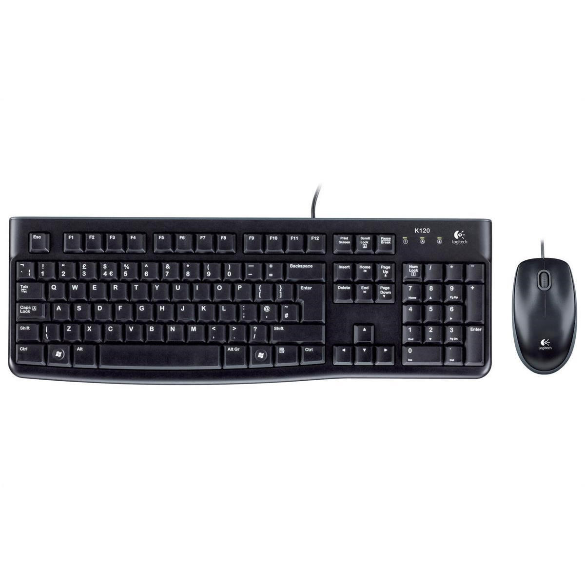 Logitech® Desktop MK120 USB Wired Mouse & Keyboard Combo, English