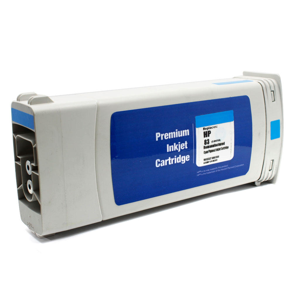 Remanufactured HP 83 C4941A Cyan Pigment Ink Cartridge