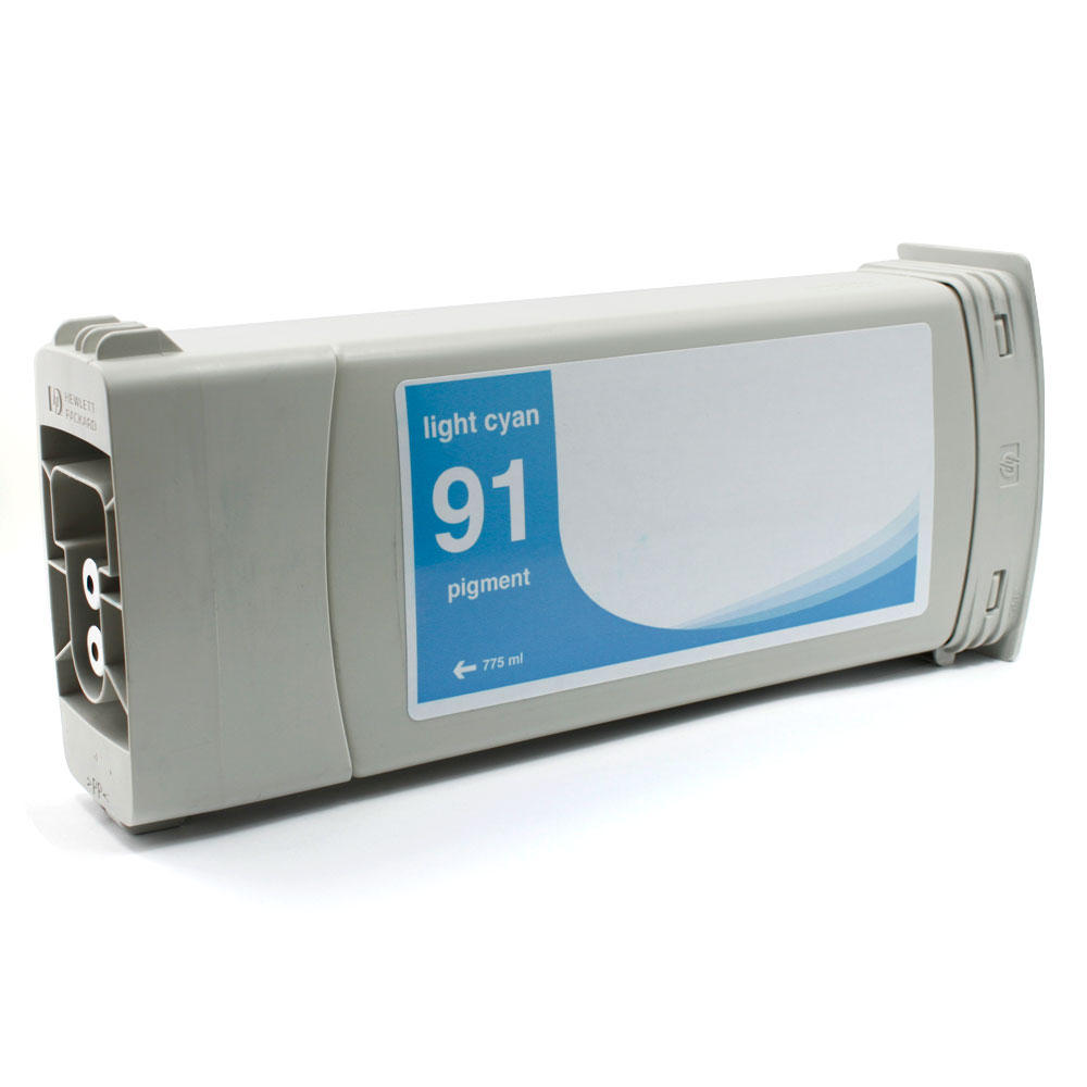 Remanufactured HP 91 C9470 Light Cyan Pigment Ink Cartridge 