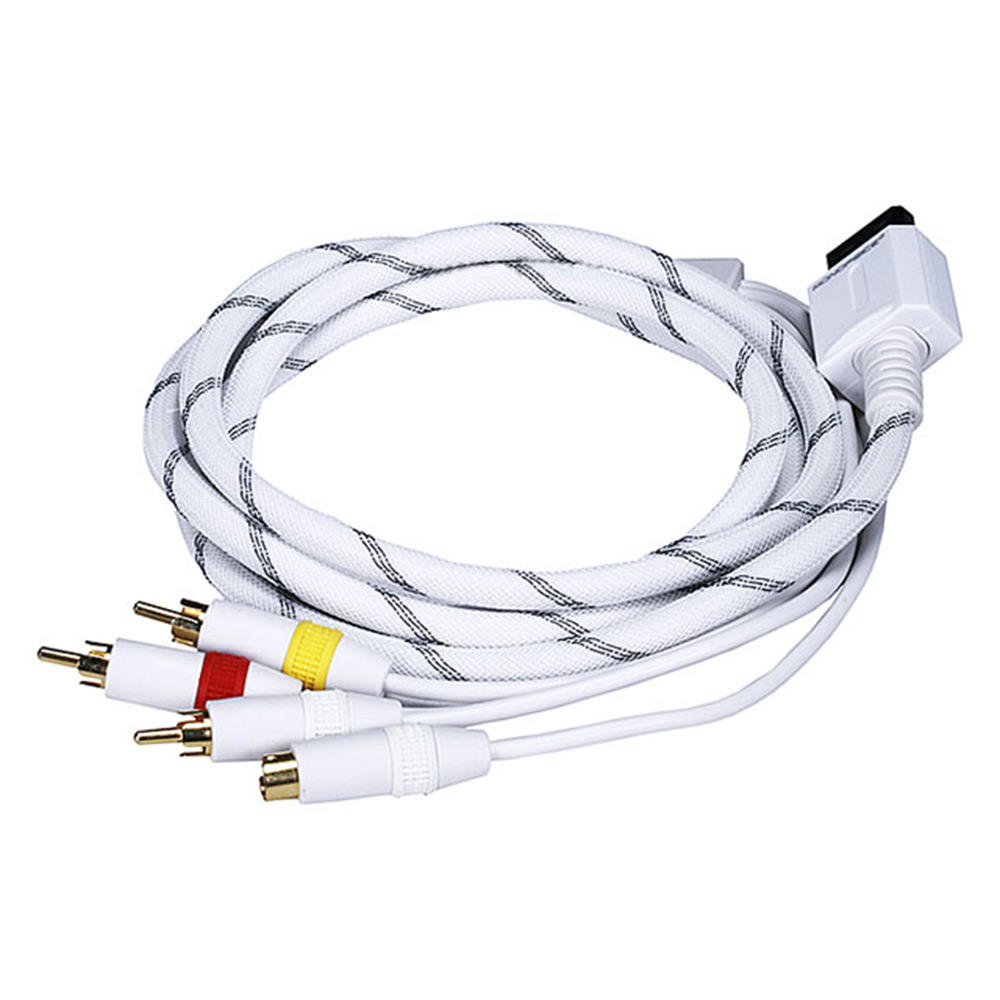 AV Cable w/ Composite (Yellow RCA)/S-Video and Stereo Audio (Red/White) for Wii & Wii U- Net Jacket and Gold Plated AV Cable w/ Composite (Yellow RCA)/S-Video and Stereo Audio (Red/White) for Wii & Wii U- Net Jacket and Gold Plated