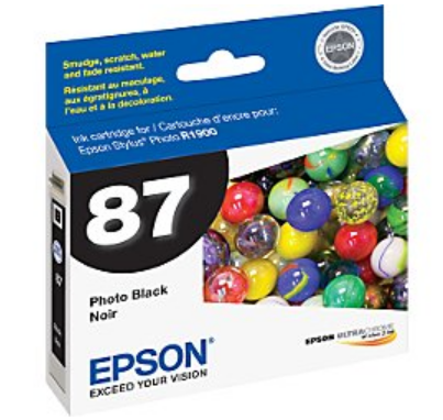 Epson T087120 Original Photo Black Ink Cartridge Epson T087120 Original Photo Black Ink Cartridge