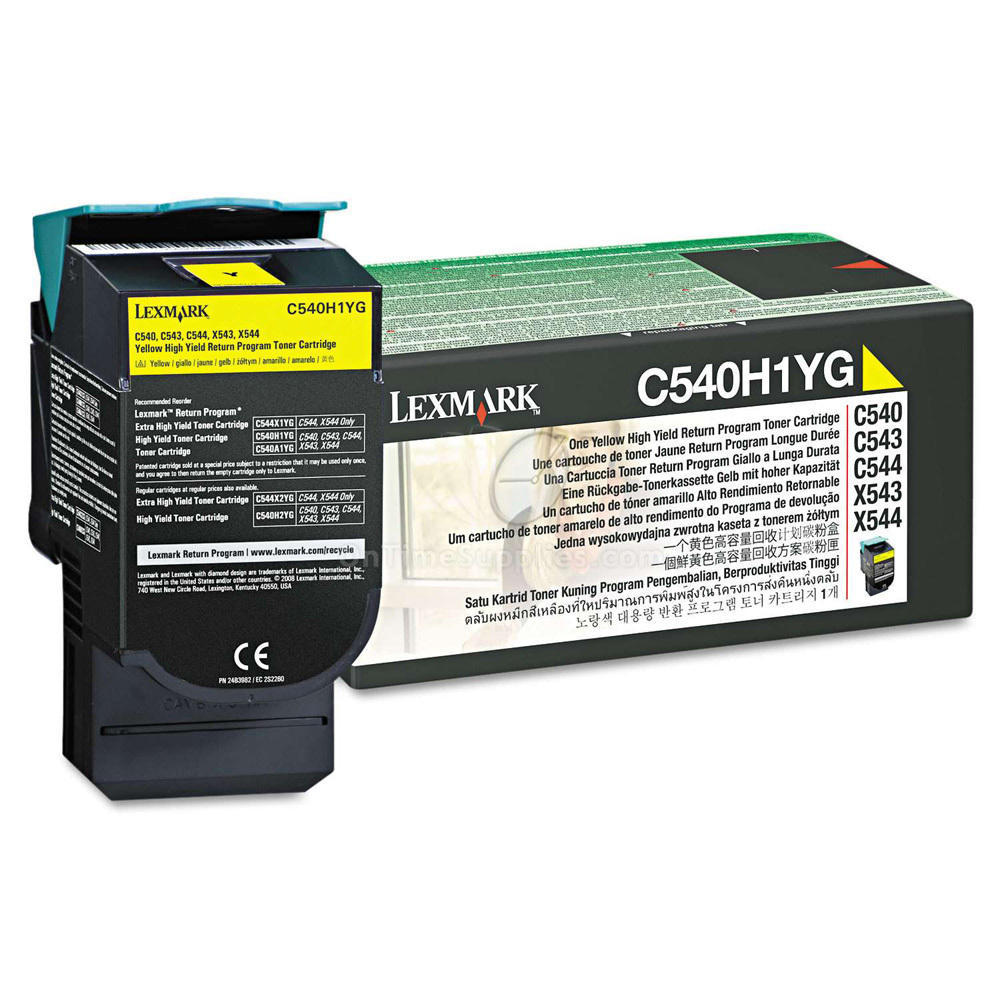 Lexmark C540H1YG C540H2YG Original Yellow Return Program Toner Cartridge High Yield