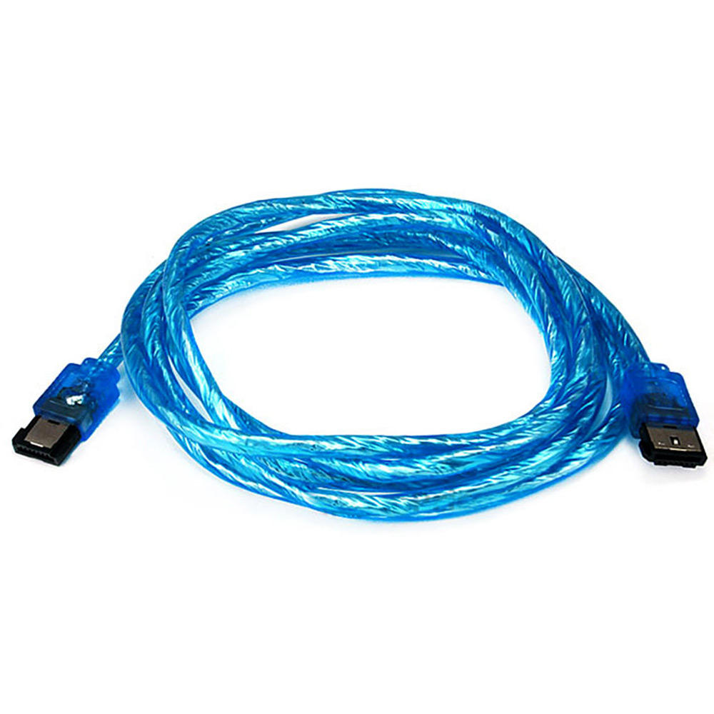 6ft SATA External Round Cable - eSATA to eSATA (Type I to Type I) - UV Blue - Monoprice 6ft SATA External Round Cable - eSATA to eSATA (Type I to Type I) - UV Blue - Monoprice