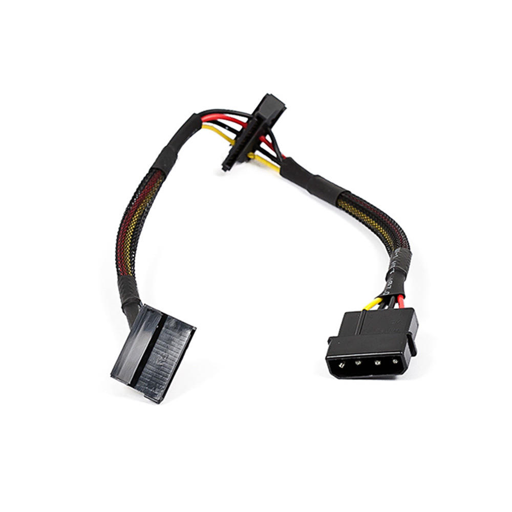 12inch 4pin MOLEX Male to (2) 15pin SATA II Female Power Cable (Net Jacket) - Monoprice 12inch 4pin MOLEX Male to (2) 15pin SATA II Female Power Cable (Net Jacket) - Monoprice