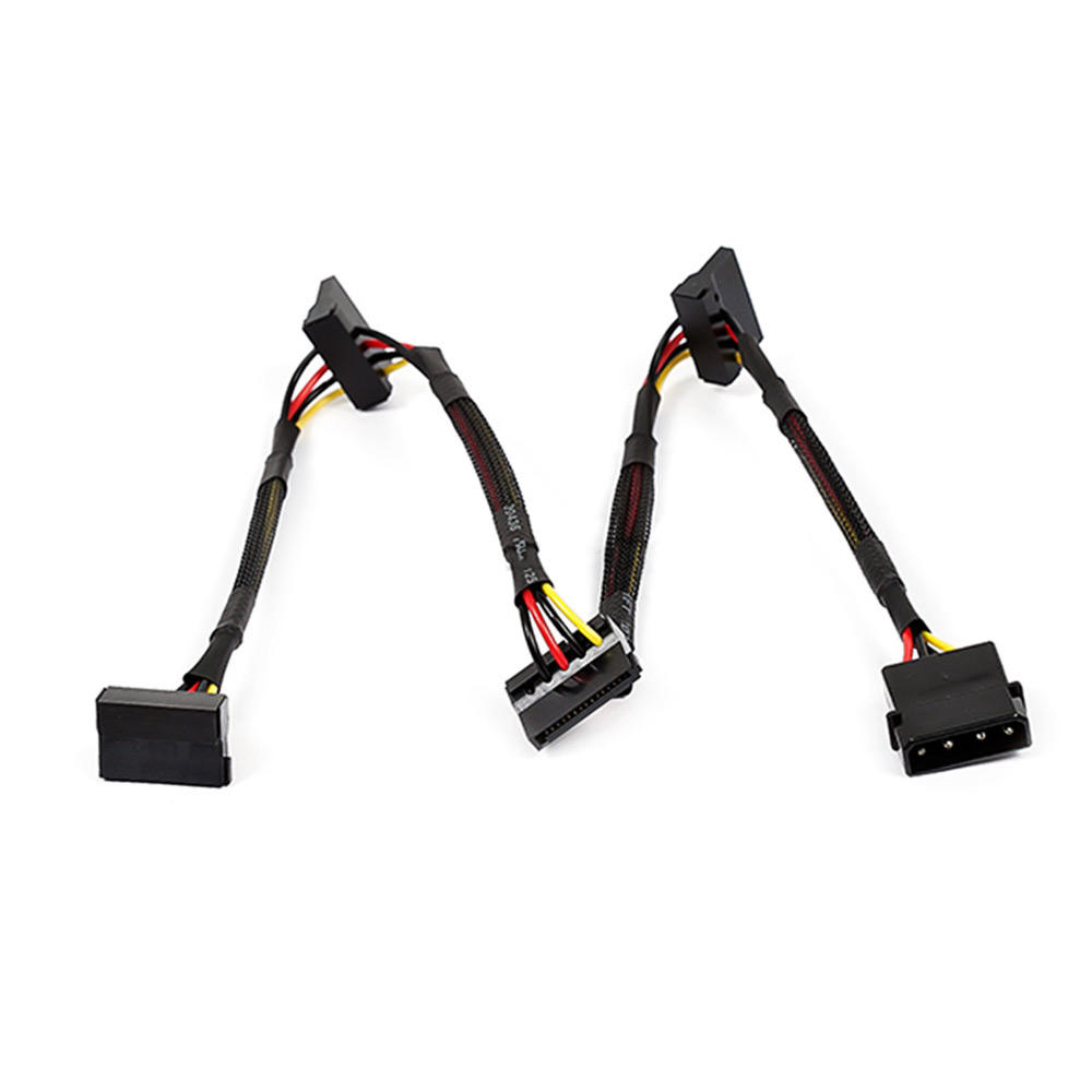24inch 4pin MOLEX Male to (4) 15pin SATA II Female Power Cable (Net Jacket) -Monoprice 24inch 4pin MOLEX Male to (4) 15pin SATA II Female Power Cable (Net Jacket) -Monoprice