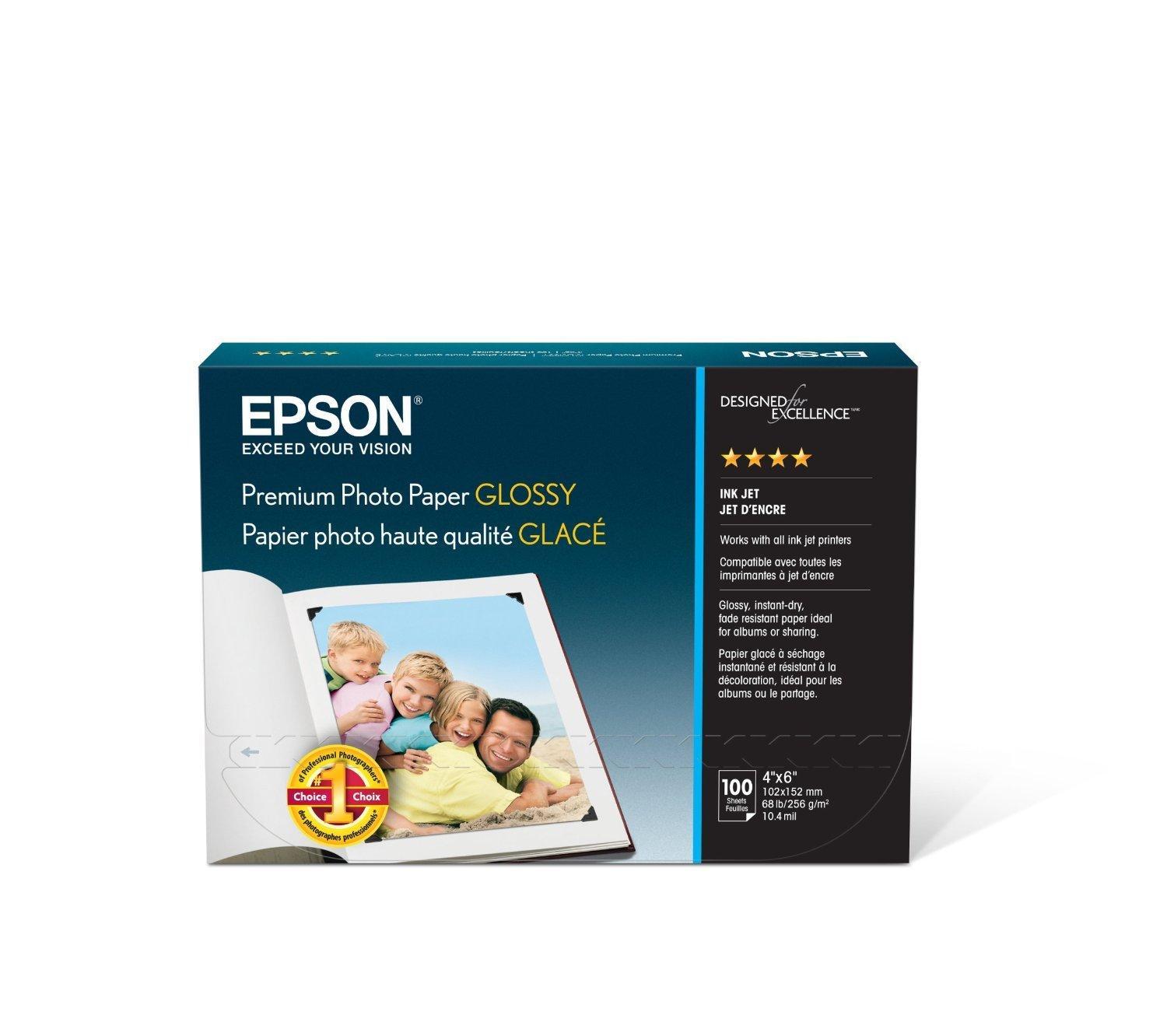 EPSON S041727 100 Sheets Premium Photo Paper, Glossy, 4 x 6 EPSON S041727 100 Sheets Premium Photo Paper, Glossy, 4 x 6