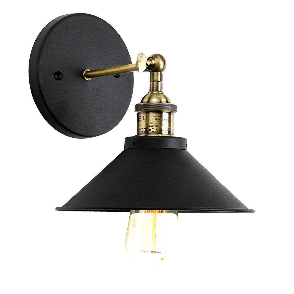 Vintage industrial lighting black painting 1 light wall lamp