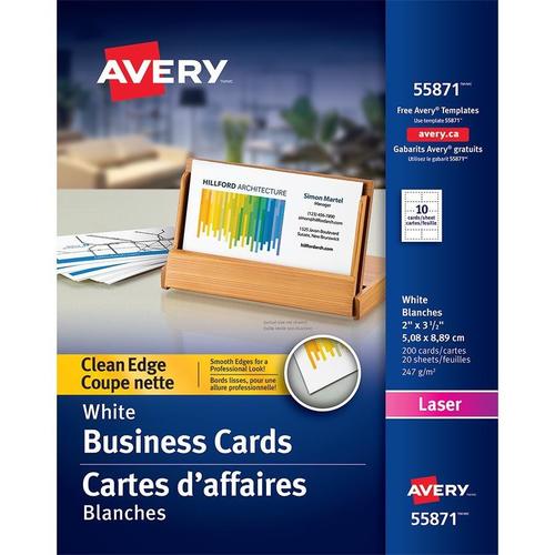 avery clean edge laser business cards white 200 pack 667527 business card avery template
