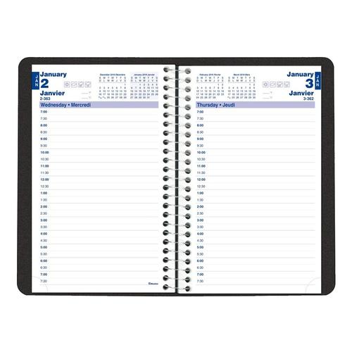 blueline 2019 daily diary 30 minute schedule 8 x 5 black