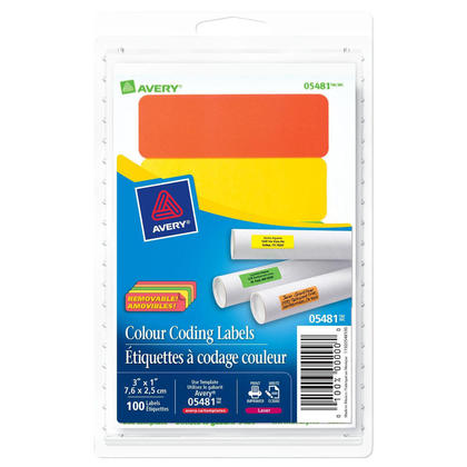 avery laser inkjet removable rectangular round colour coding labels
