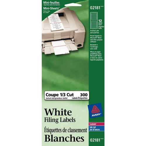 avery ecofriendly white filing labels 3 7 16 x 2 3 pack of 300