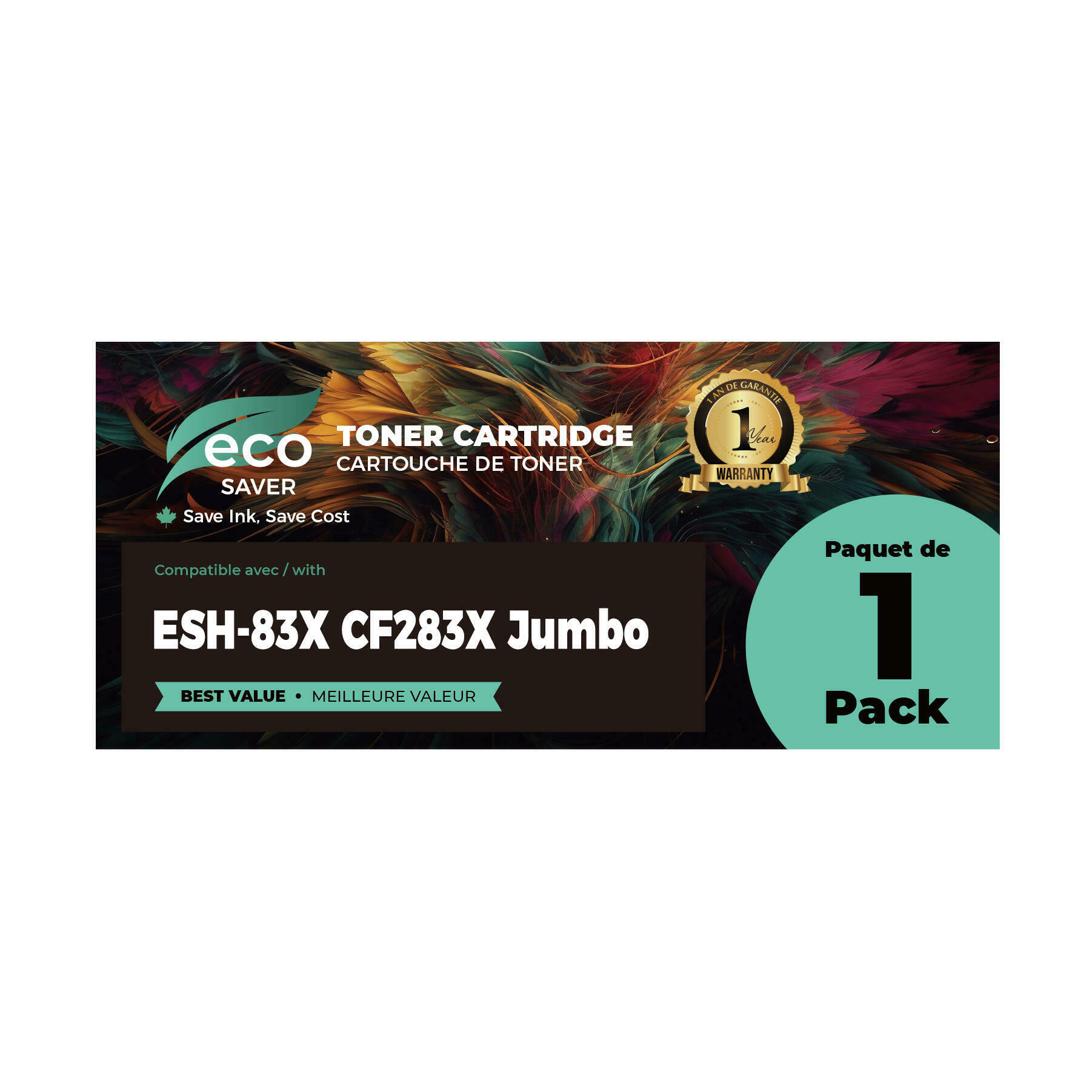 Compatible HP 83X CF283X Black Toner Cartridge - Eco-saver