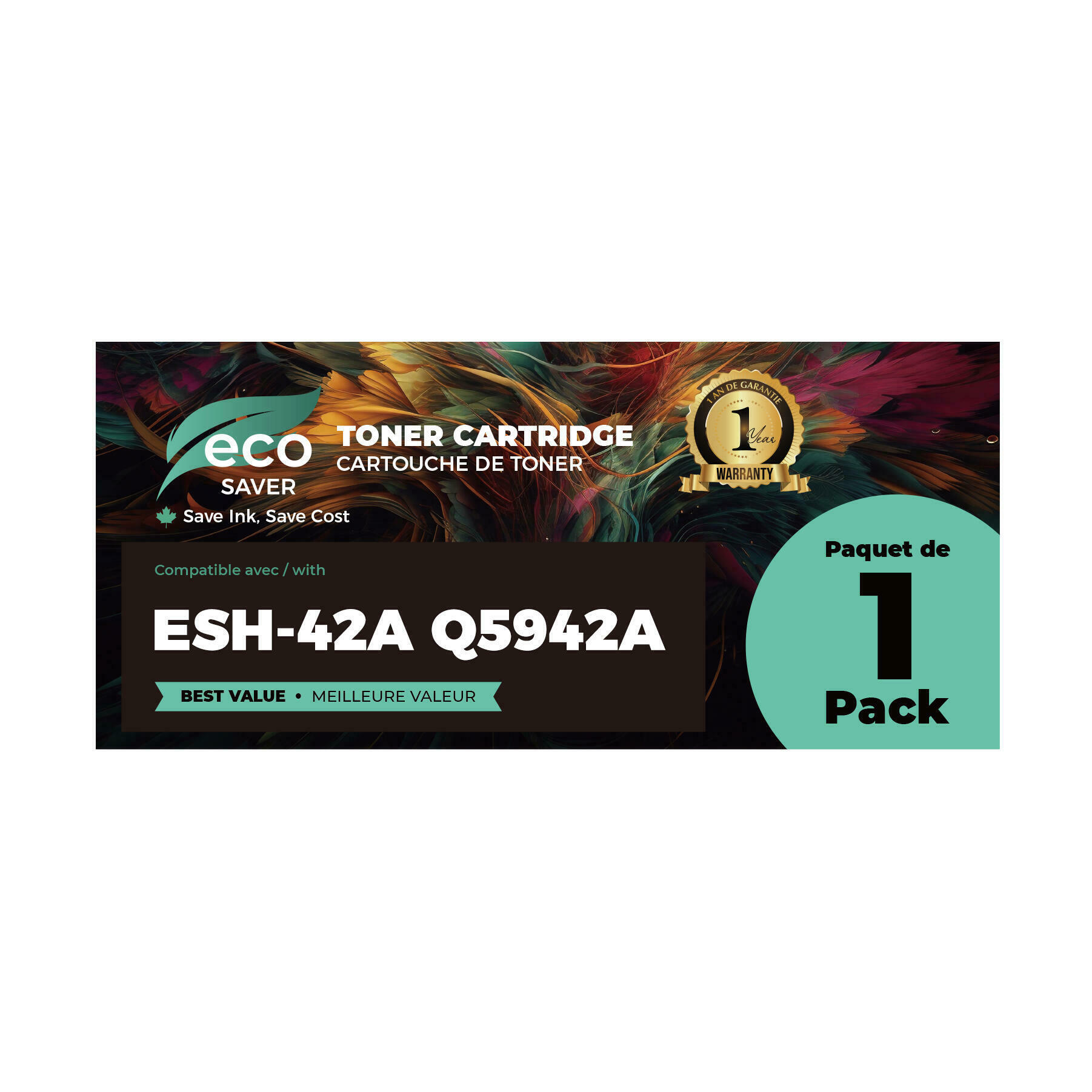 Compatible HP 42A Q5942A Black Toner Cartridge - Eco-saver