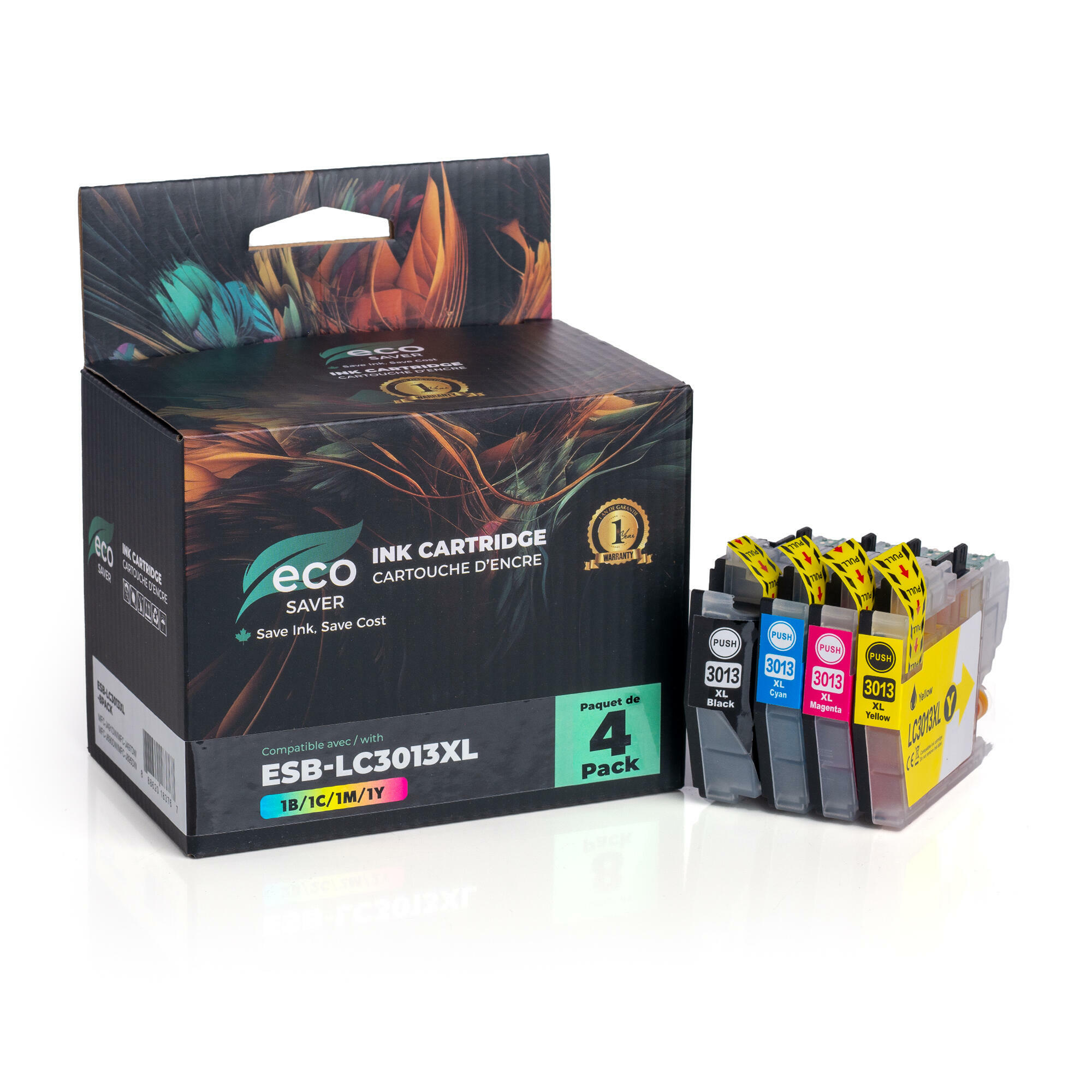 Brother LC3013 Compatible Ink Cartridge Combo High Yield BK/C/M/Y - Eco-Saver