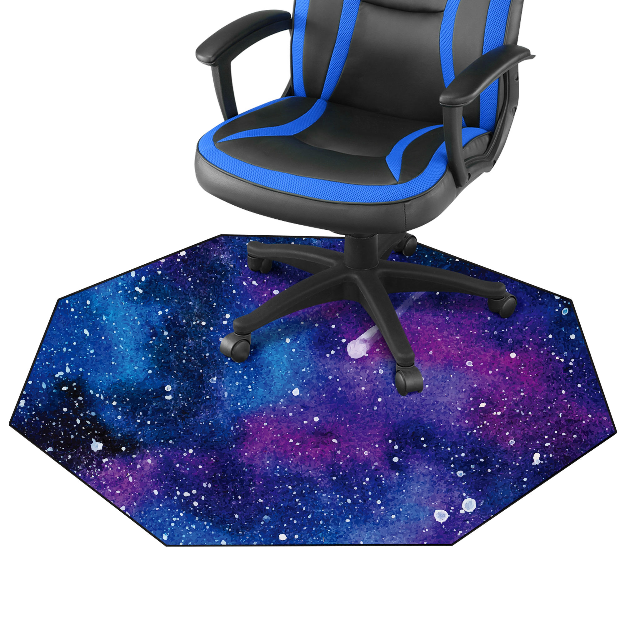 Anti-Slip Galaxy Gaming Chair Mat for Hardwood Floor - Moustache®