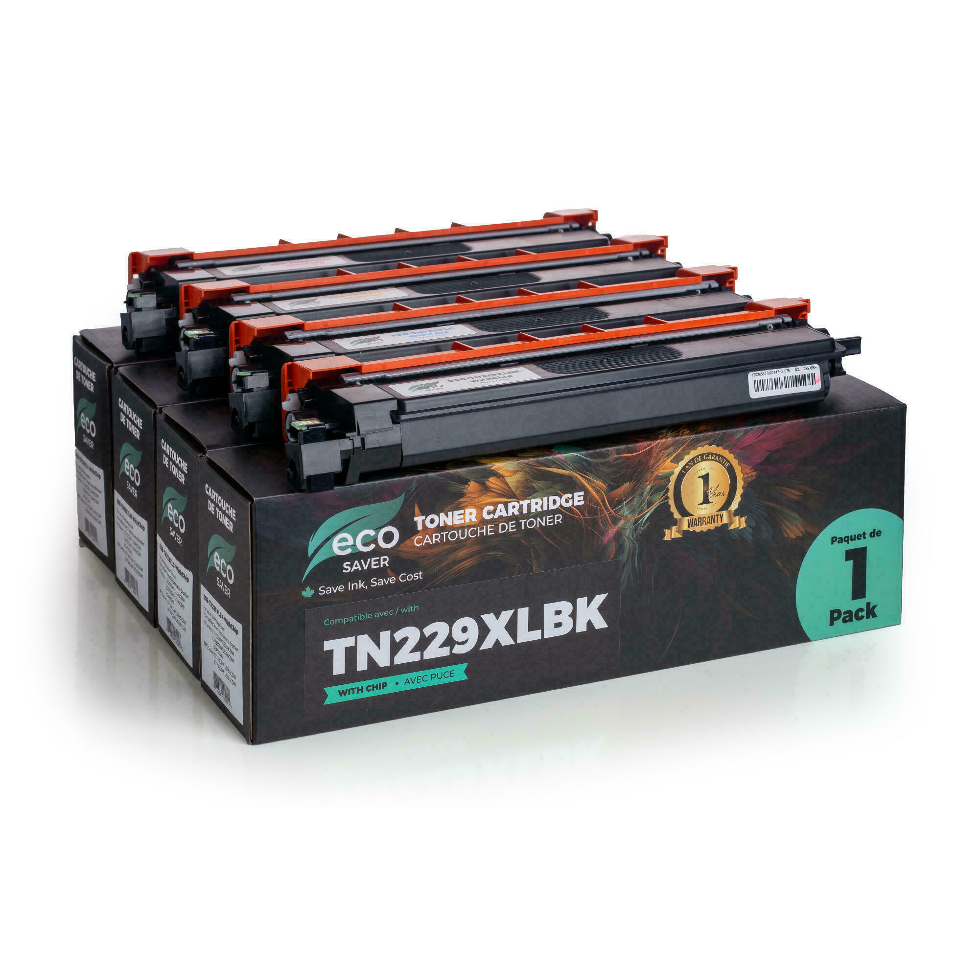 Brother TN229XL Compatible Toner Cartridge Combo High Yield BK/C/M/Y - With Chip - Eco-Saver