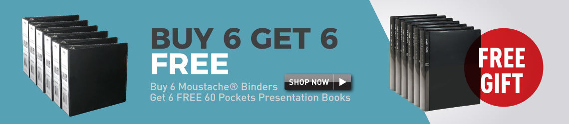 Buy 6 Moustache Binder Get 6 Free 60 Pockets Presentation books