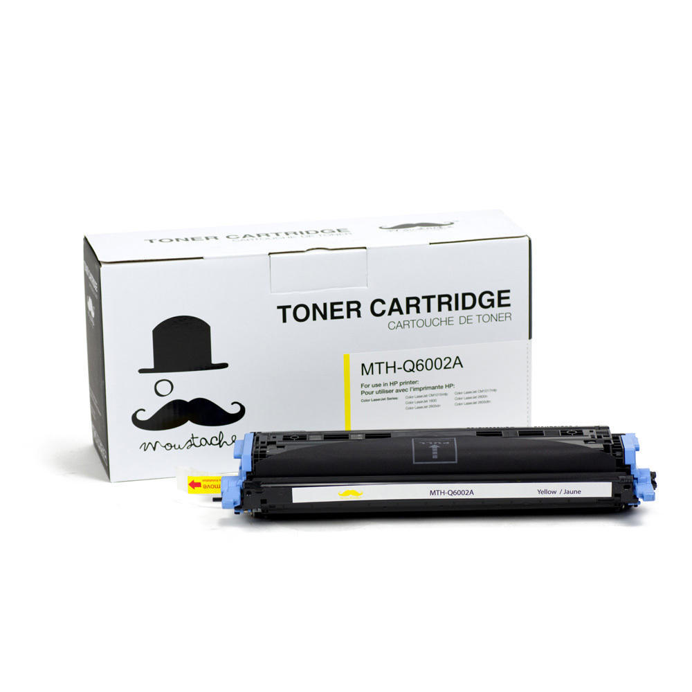 Remanufactured HP 124A Q6002A Yellow Toner Cartridge - Moustache Remanufactured HP 124A Q6002A Yellow Toner Cartridge - Moustache