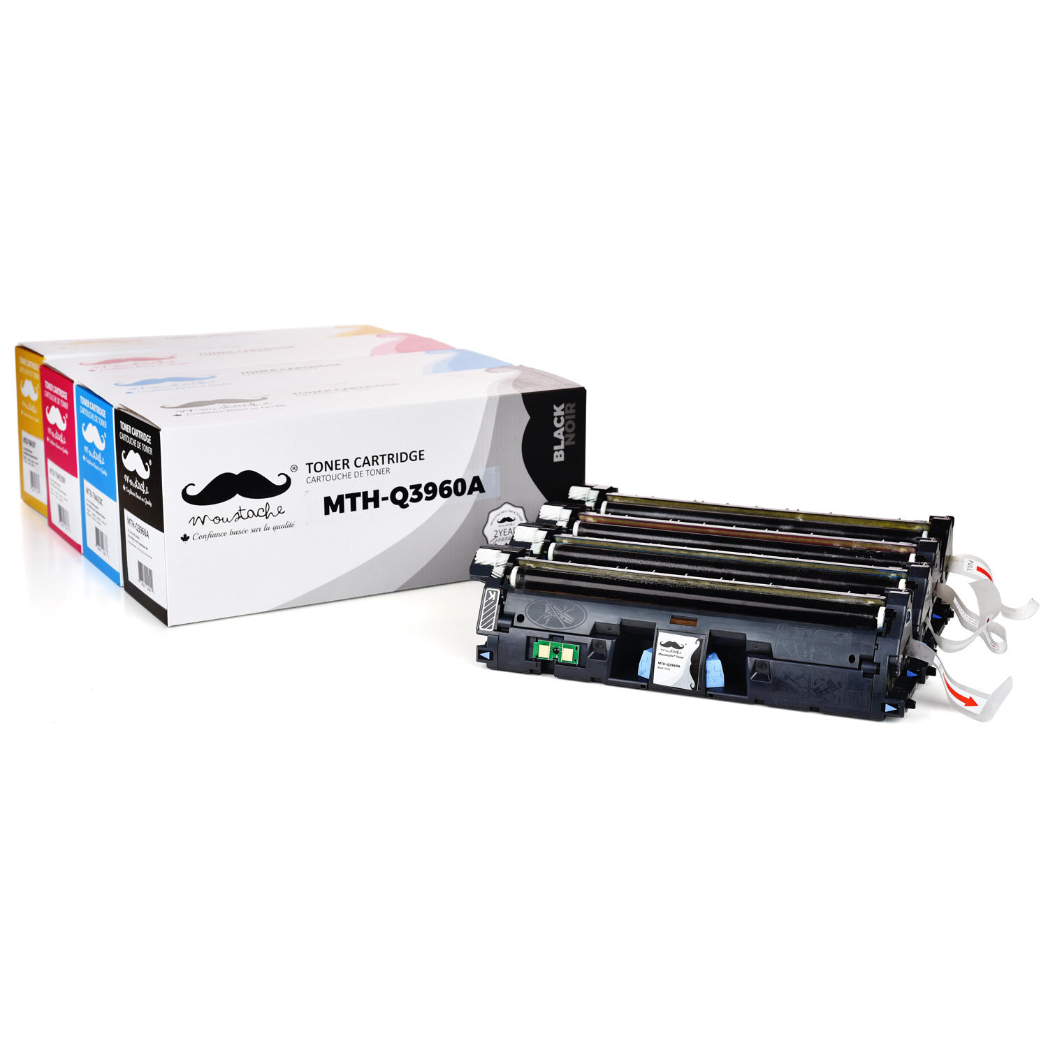 Compatible HP 122A Q3960A Q3961A Q3962A Q3963A Toner Cartridge Combo BK/C/M/Y - Moustache®