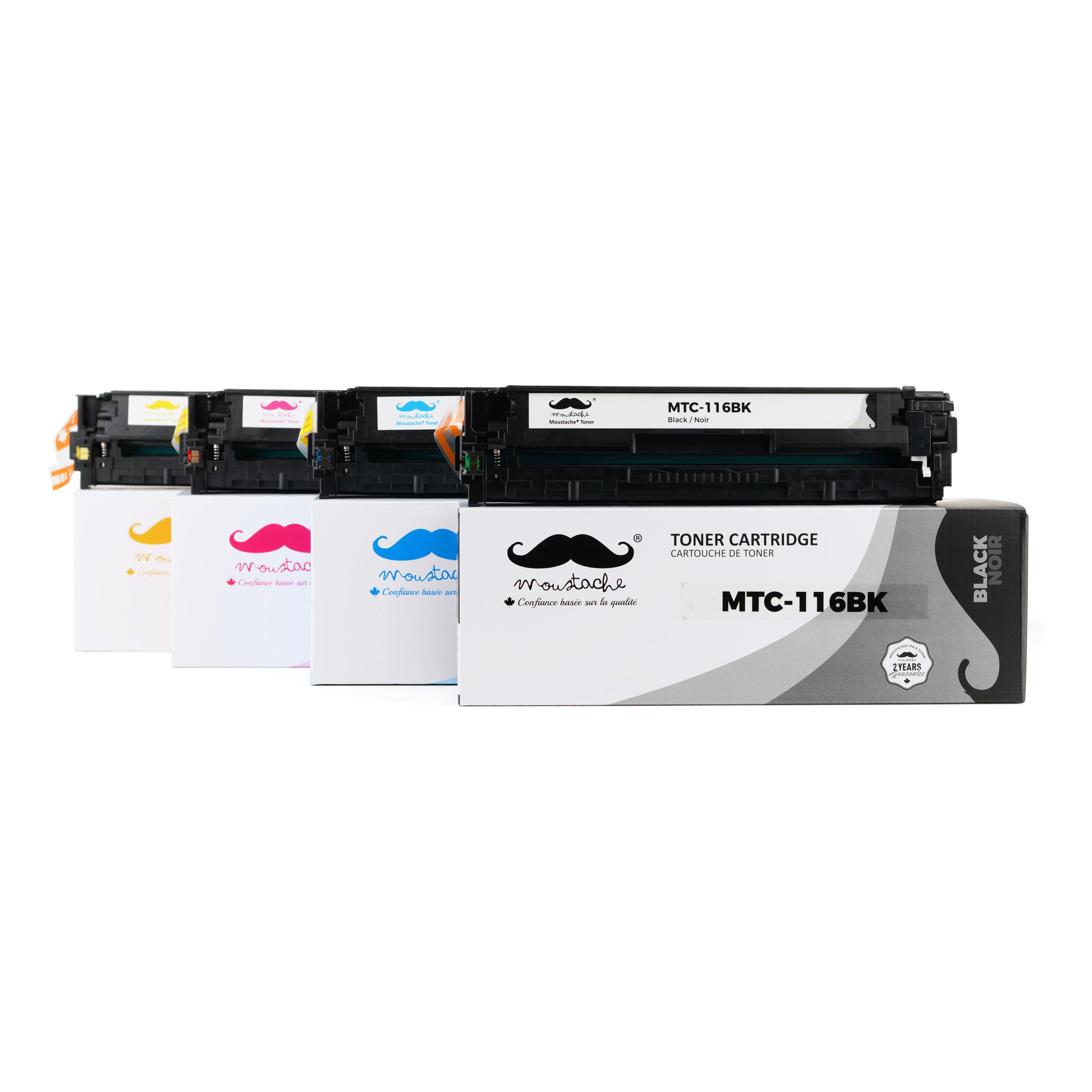 Canon 116 Remanufactured Toner Cartridge Combo BK/C/M/Y- Moustache®