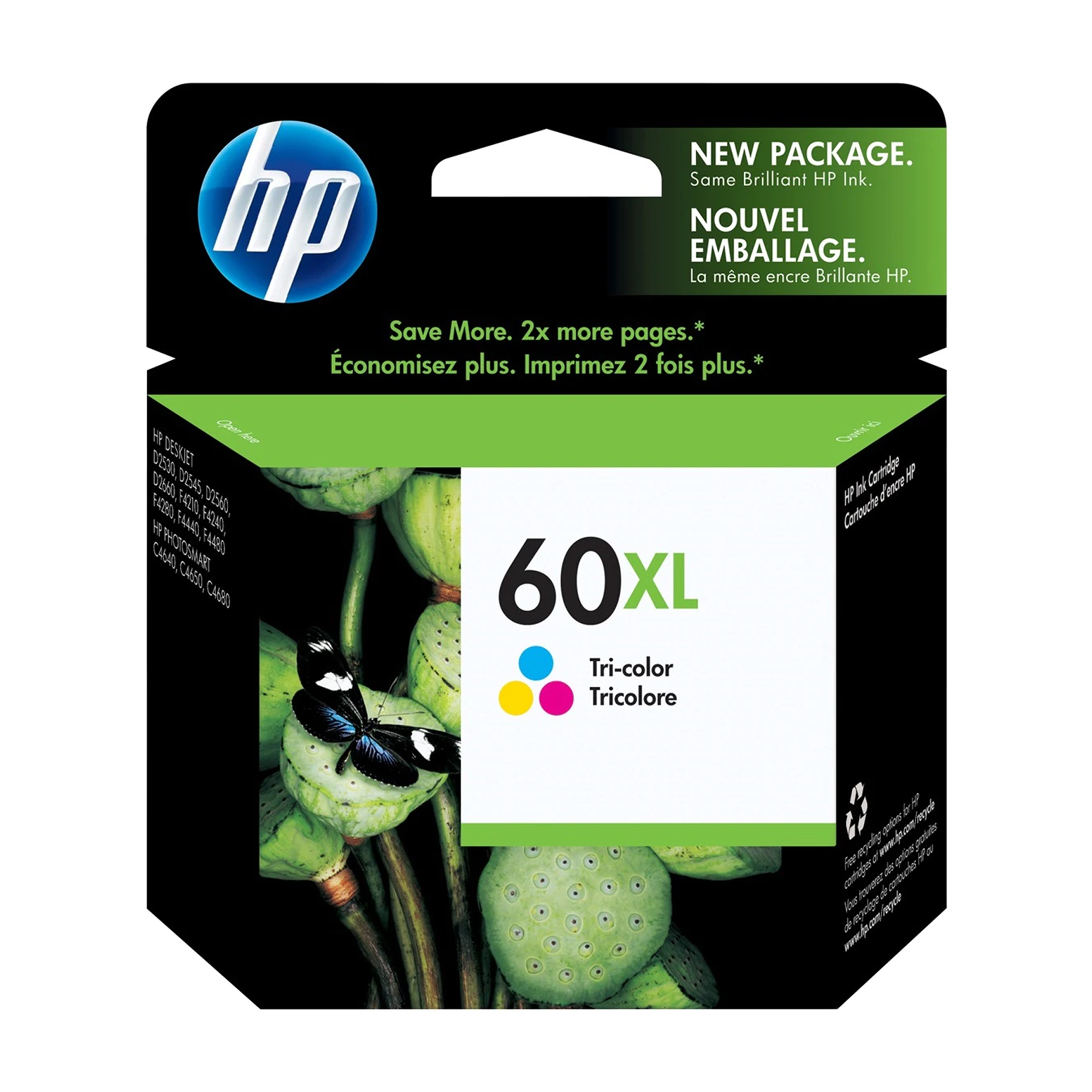 HP 60XL CC644WN Original Tri-color Ink Cartridge High Yield