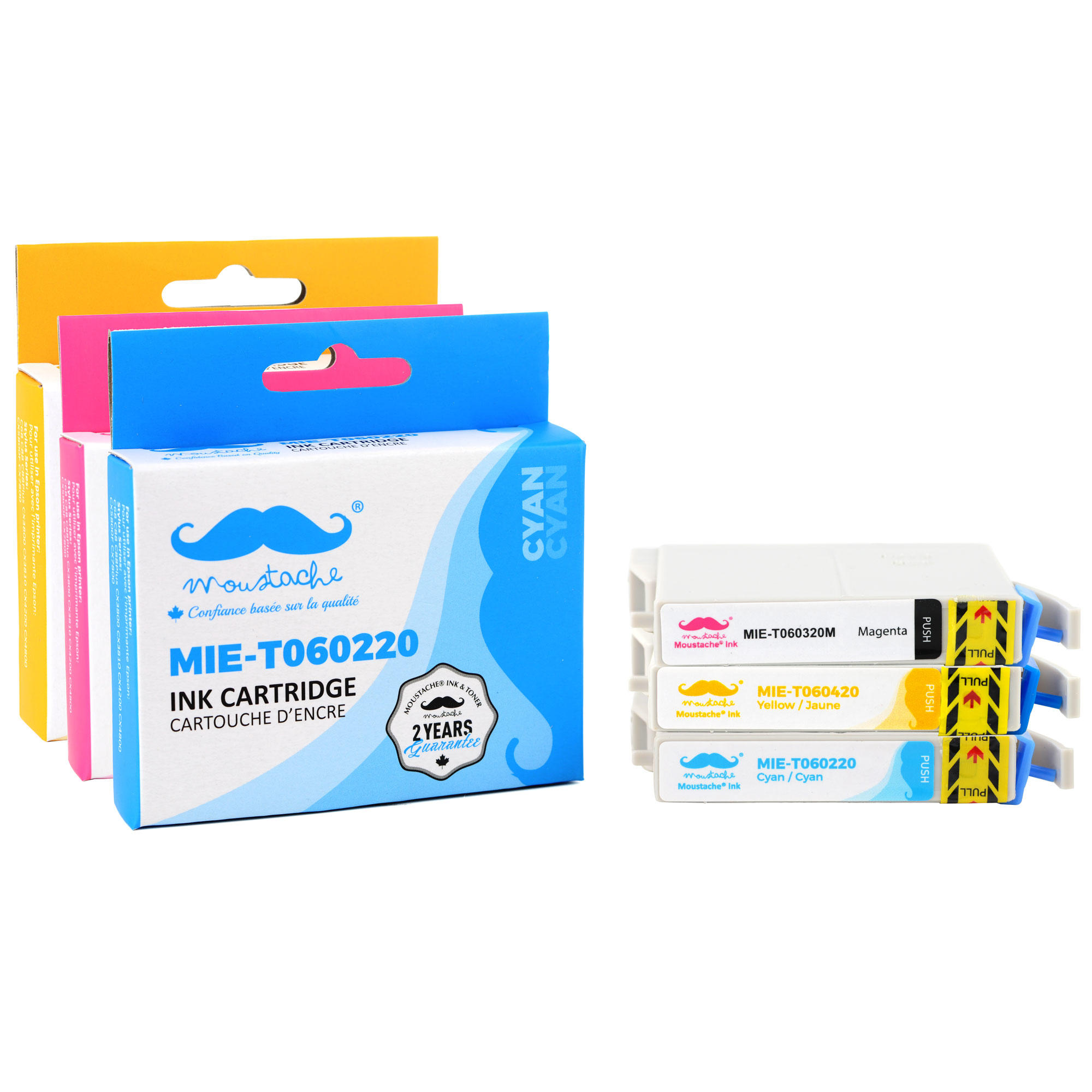 Epson 60 T060 Compatible Ink Cartridge Combo C/M/Y - Moustache®