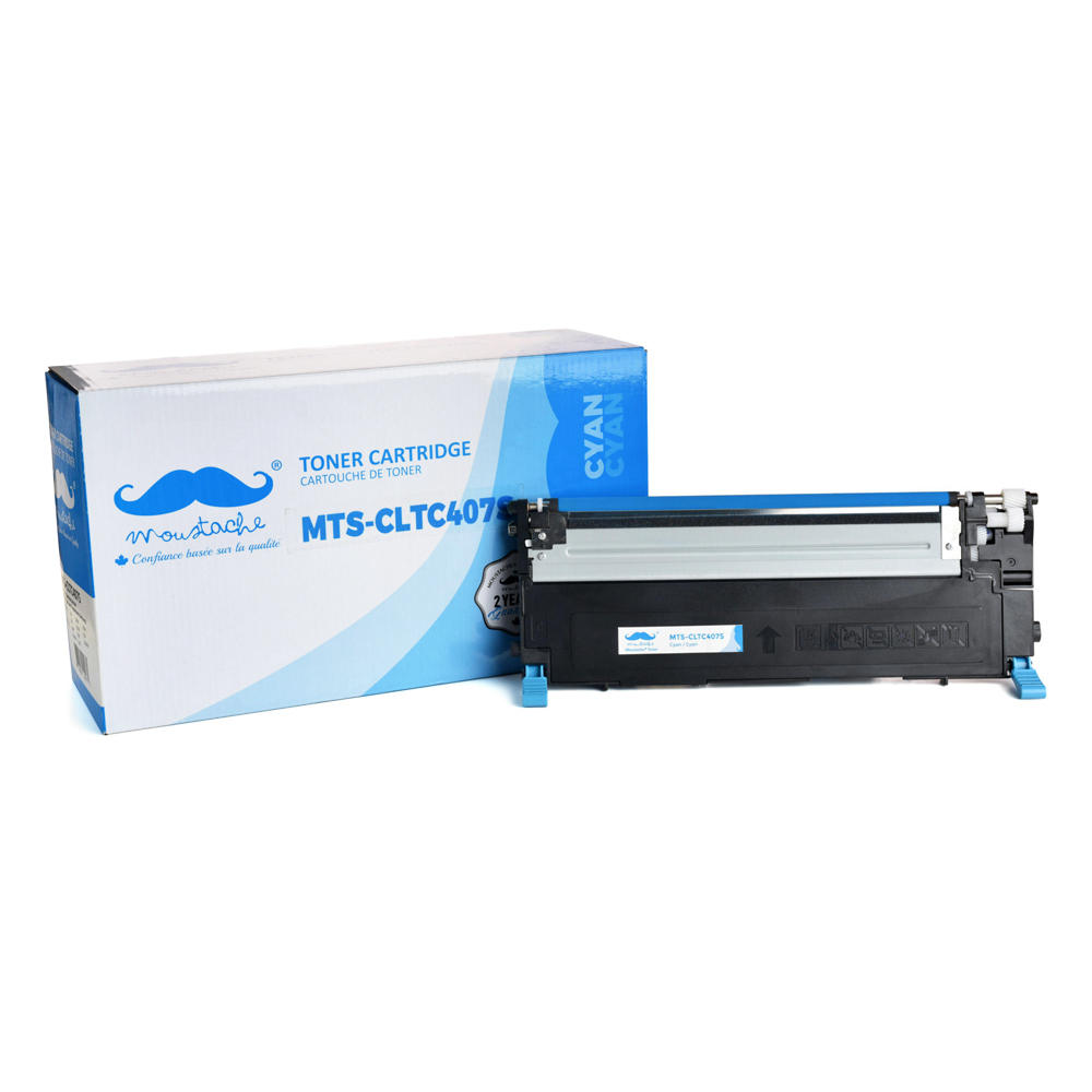 Samsung CLT-C407S Compatible Cyan Toner Cartridge - Moustache®