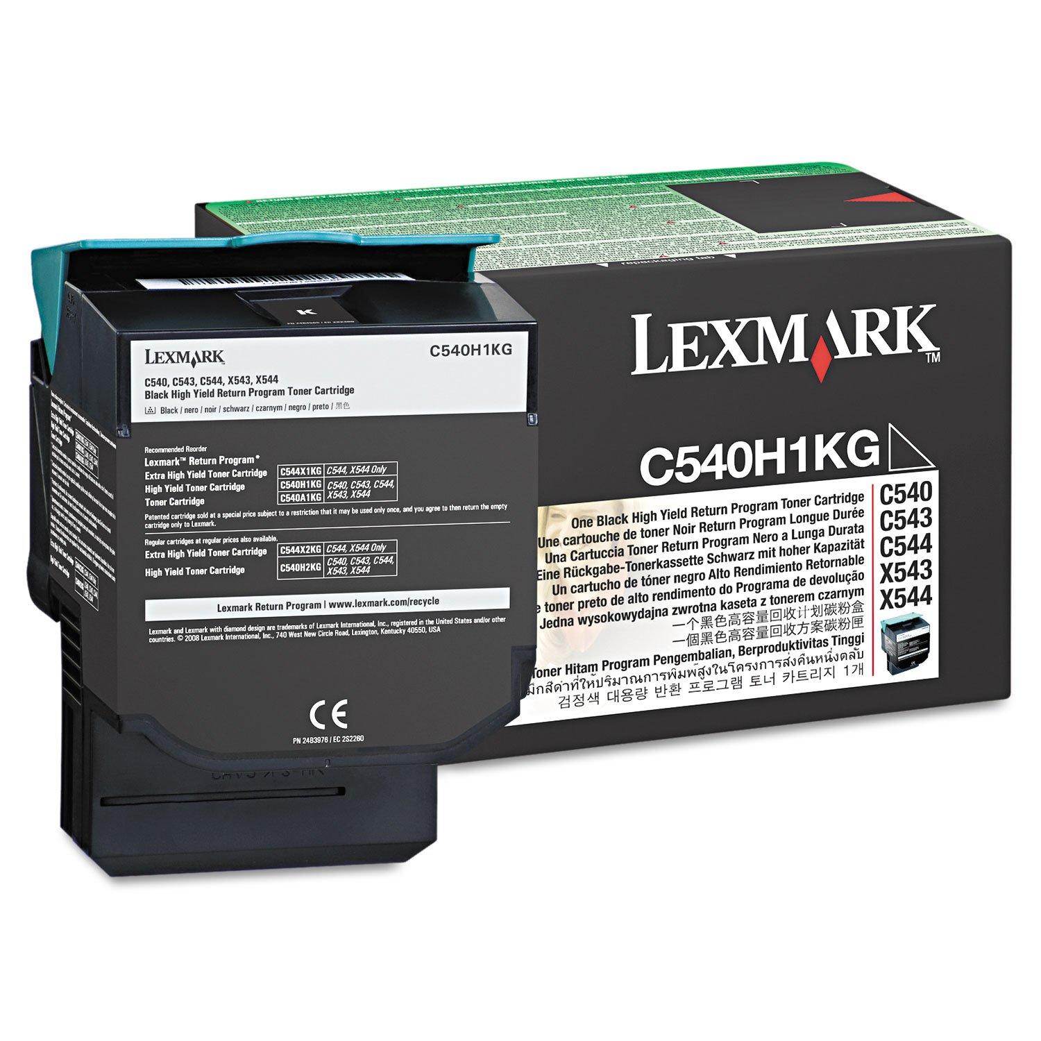 Lexmark C540H1KG C540H2KG Original Black Return Program Toner Cartridge High Yield