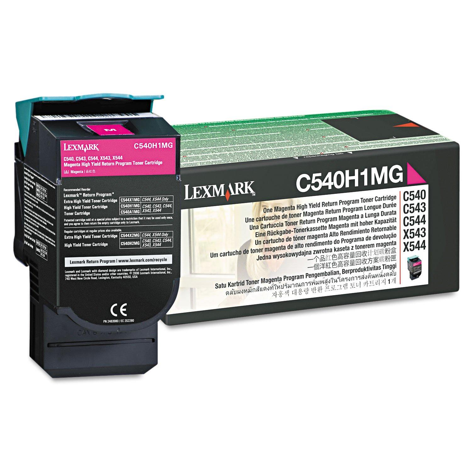 Lexmark C540H1MG C540H2MG Original Magenta Return Program Toner Cartridge High Yield