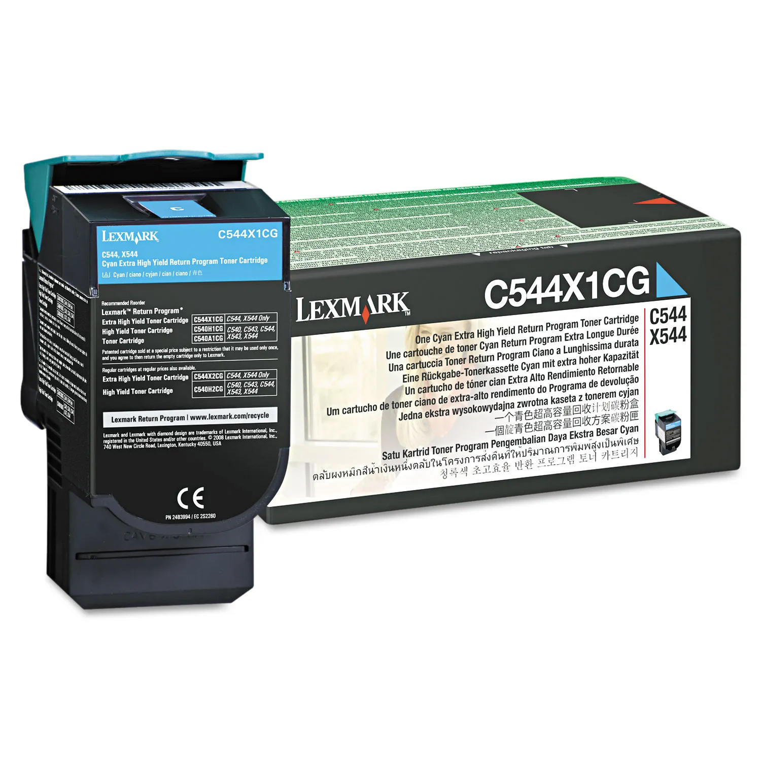 Lexmark C544X1CG Original Cyan Return Program Toner Cartridge High Yield