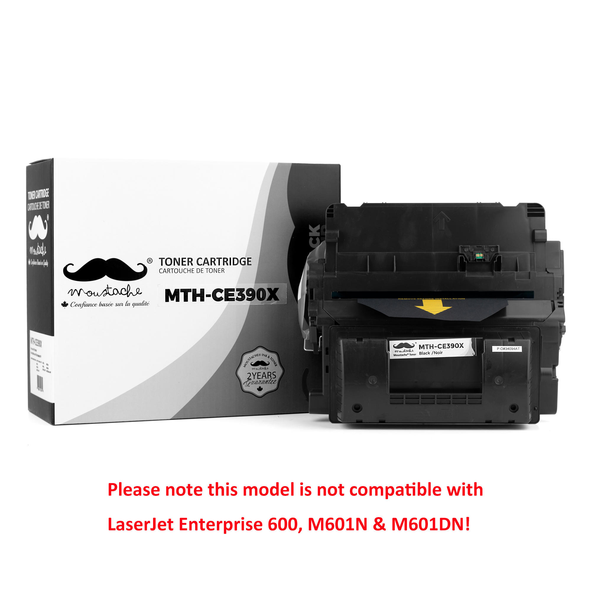 Compatible HP 90X CE390X Black Toner Cartridge High Yield - Moustache®