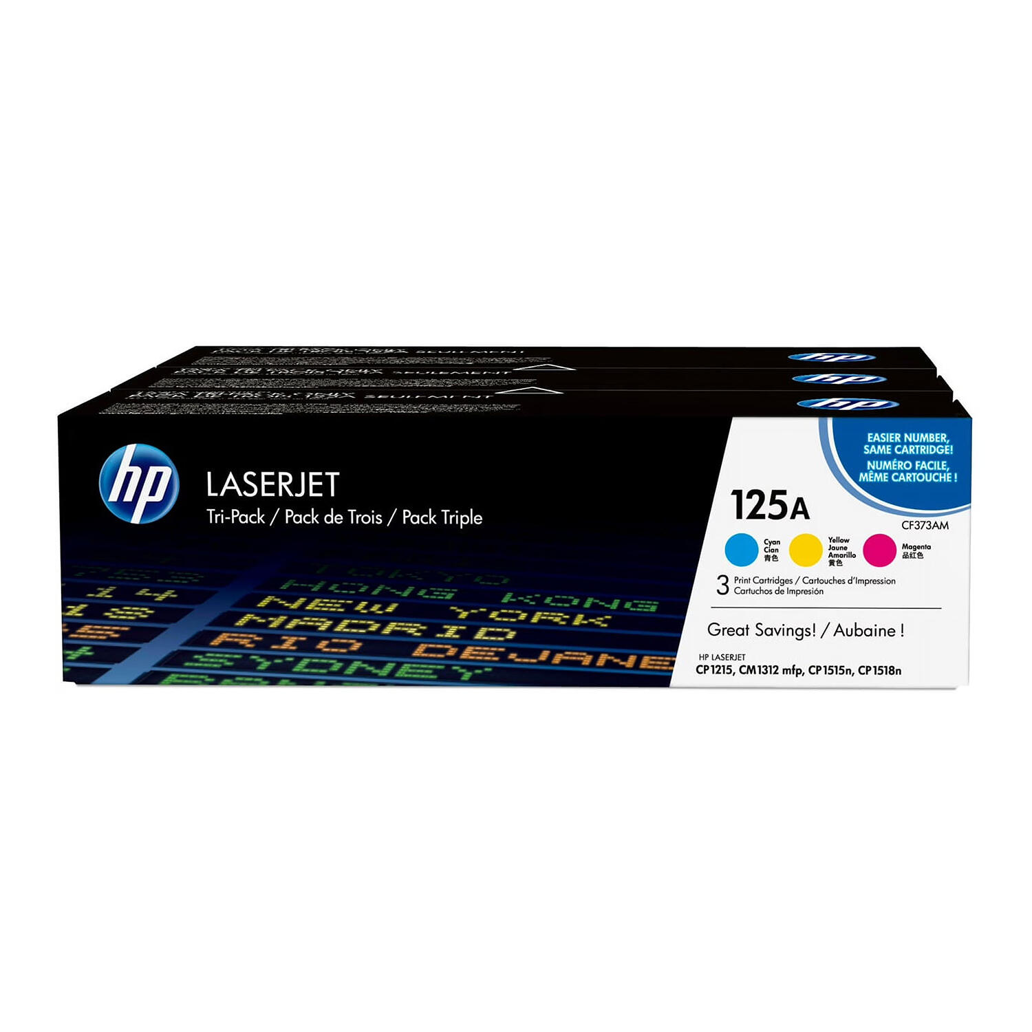 HP 125A CE259A Original Color Toner Cartridge Combo C/M/Y