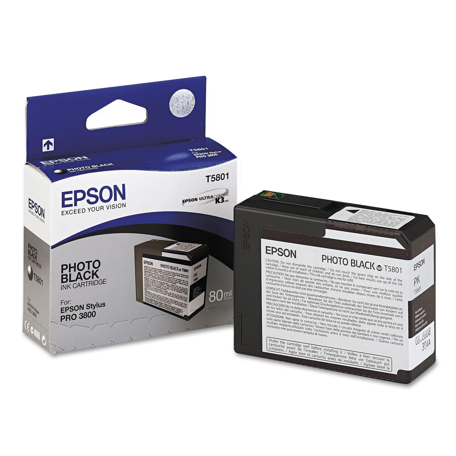 Epson T580100 Original K3 Photo Black UltraChrome Ink Cartridge