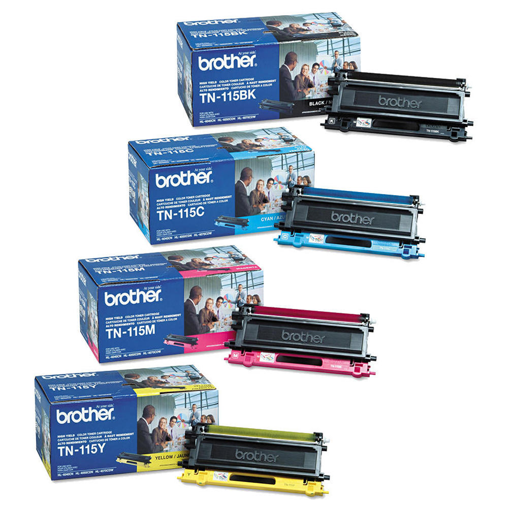 Brother TN115 Original Toner Cartridge Combo High Yield BK/C/M/Y