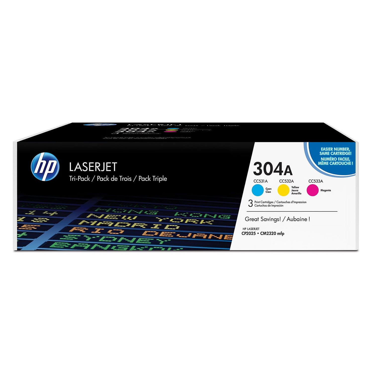 HP 304A CF340A Original Color Toner Cartridge Combo C/M/Y