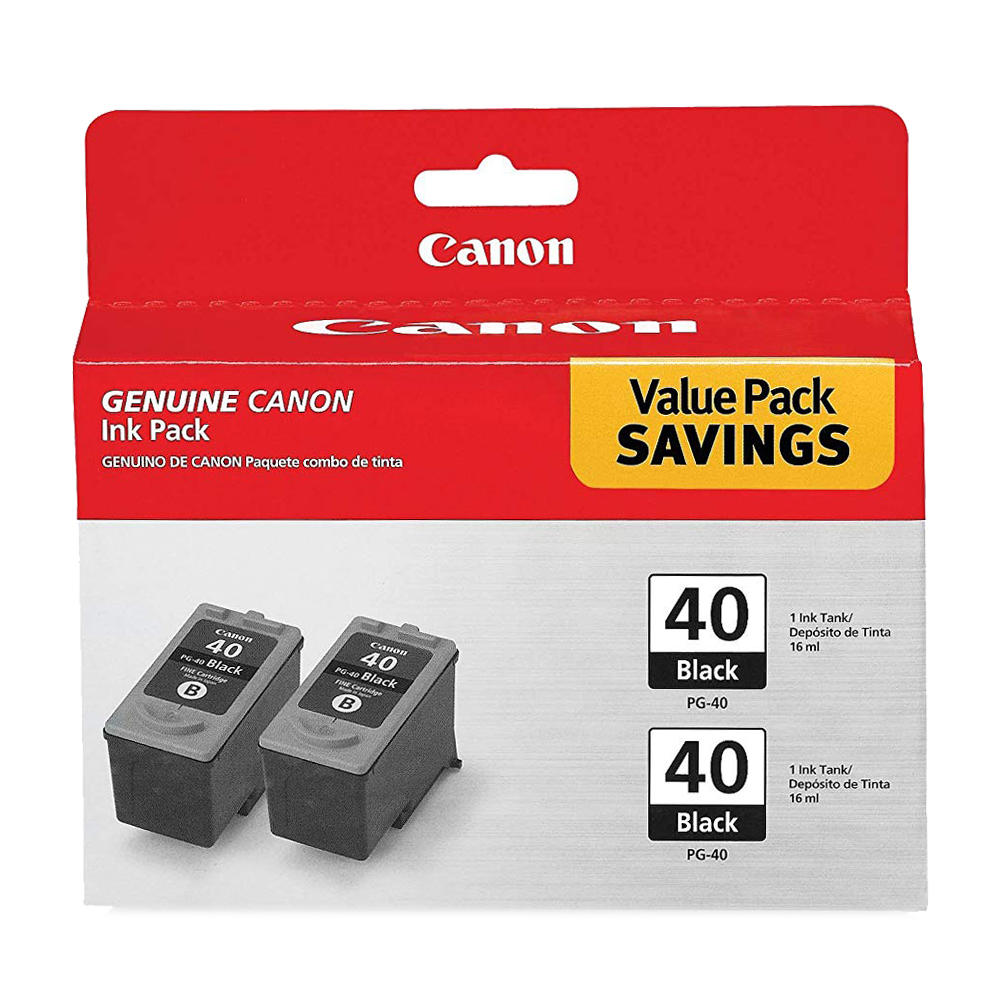 Canon PG40 Original Black Ink Cartridge Twin Pack