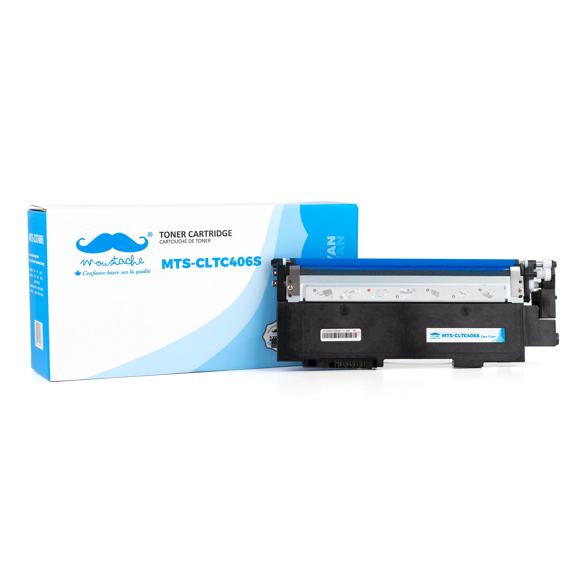 Samsung CLT-C406S ST988A Compatible Cyan Toner Cartridge - Moustache®