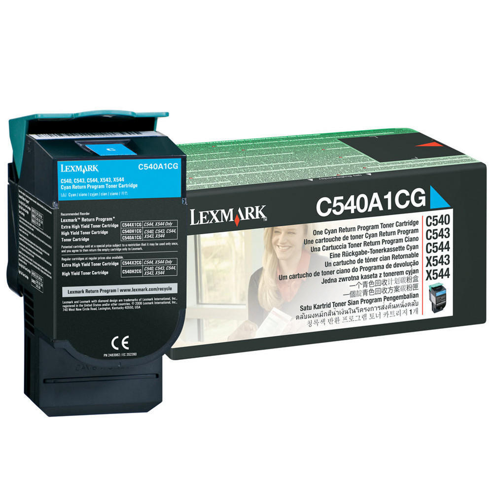 Lexmark C540A1CG Original Cyan Return Program Toner Cartridge