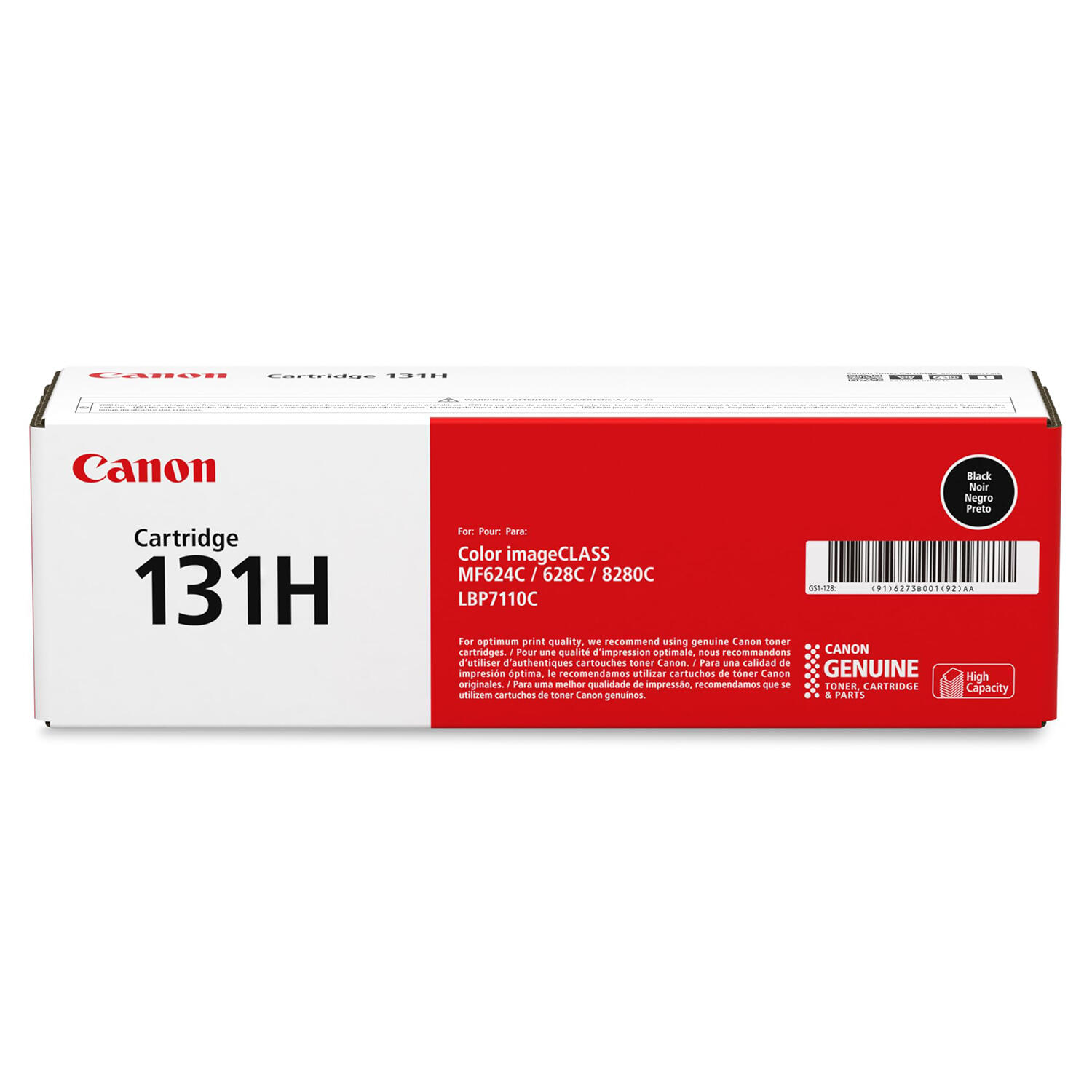 Canon 131H 6273B001AA Original Black Toner Cartridge High Yield