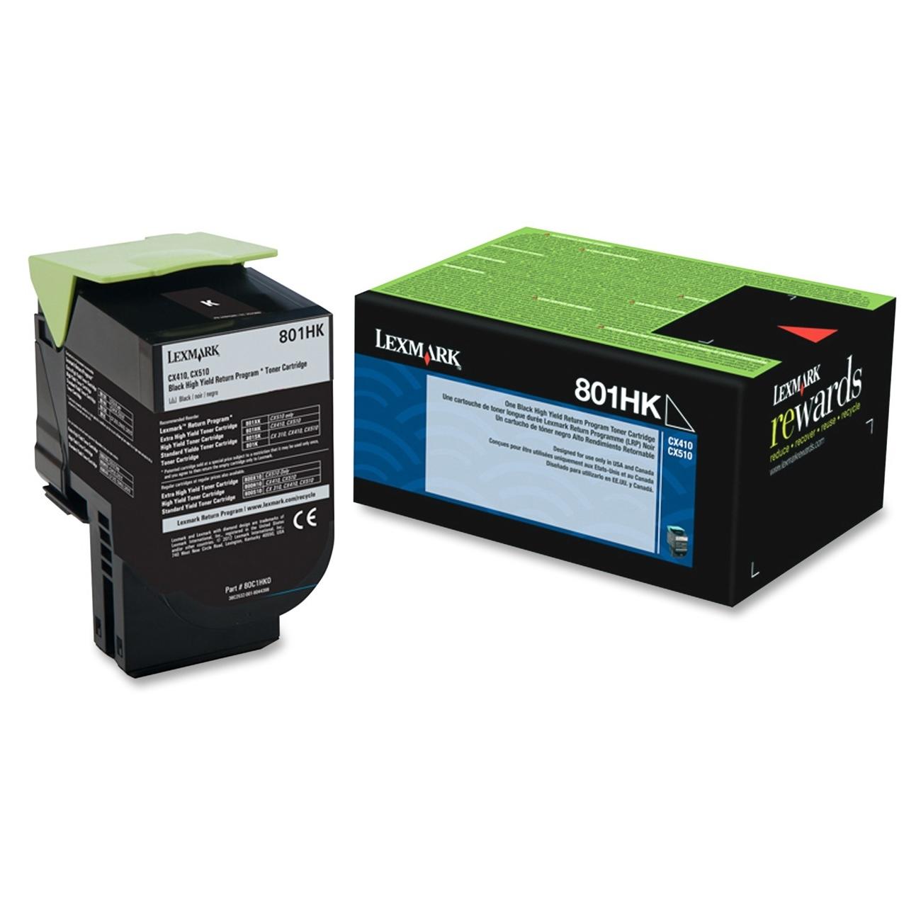 Lexmark 801HK 80C1HK0 Original Black Return Program Toner Cartridge High Yield