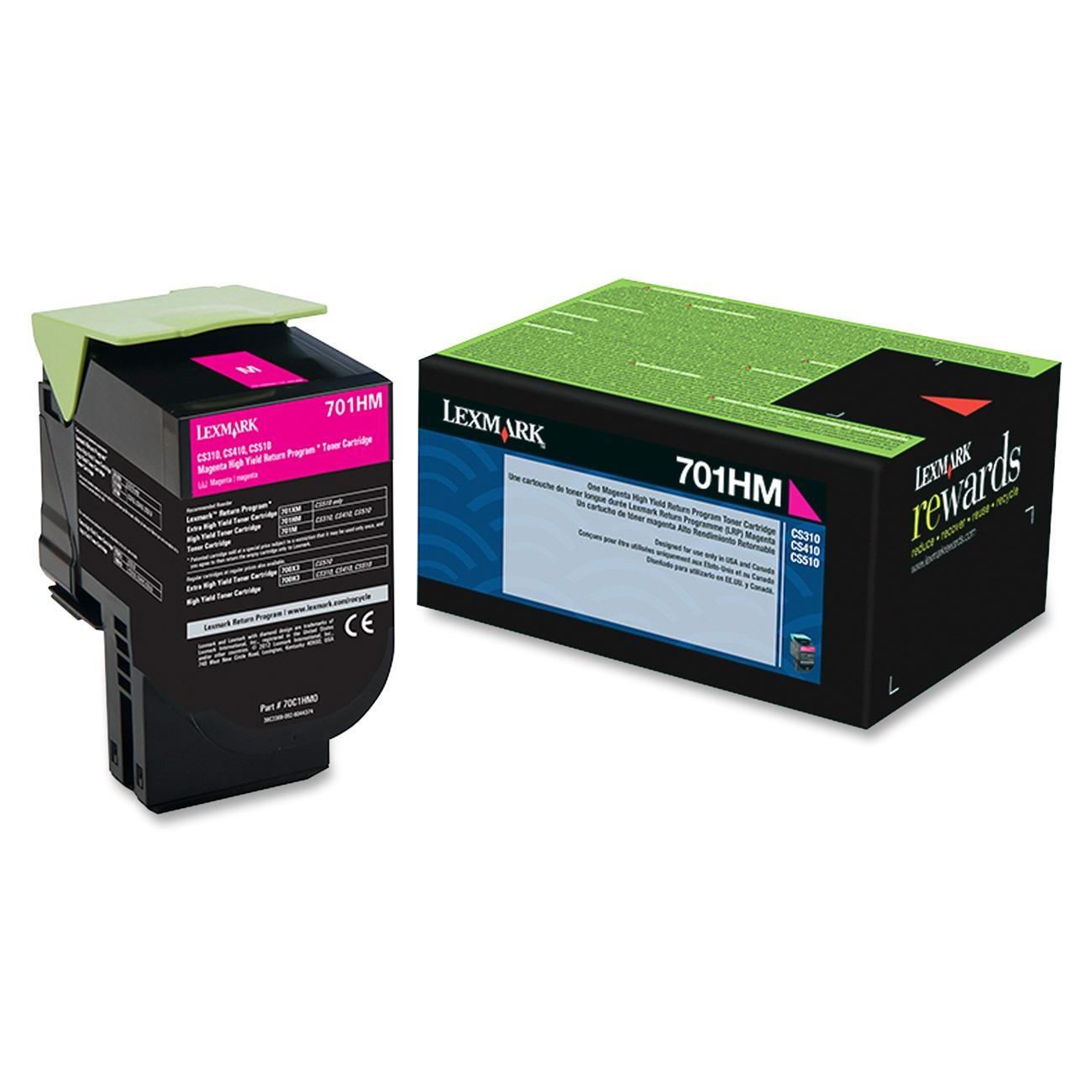 Lexmark 701HM 70C1HM0 Original Magenta Return Program Toner Cartridge High Yield